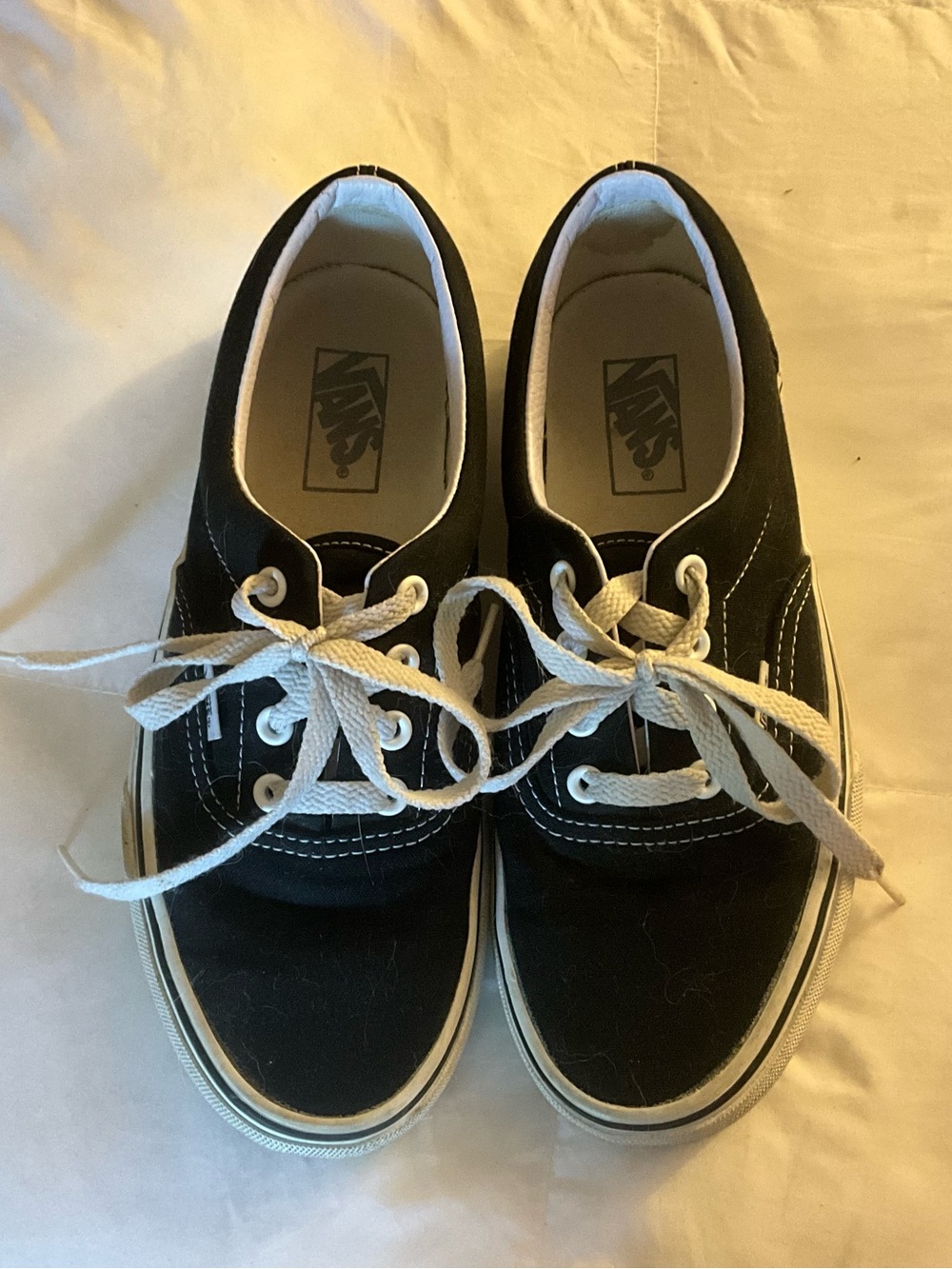 Vans Kids Black Canvas Sneakers with White Laces